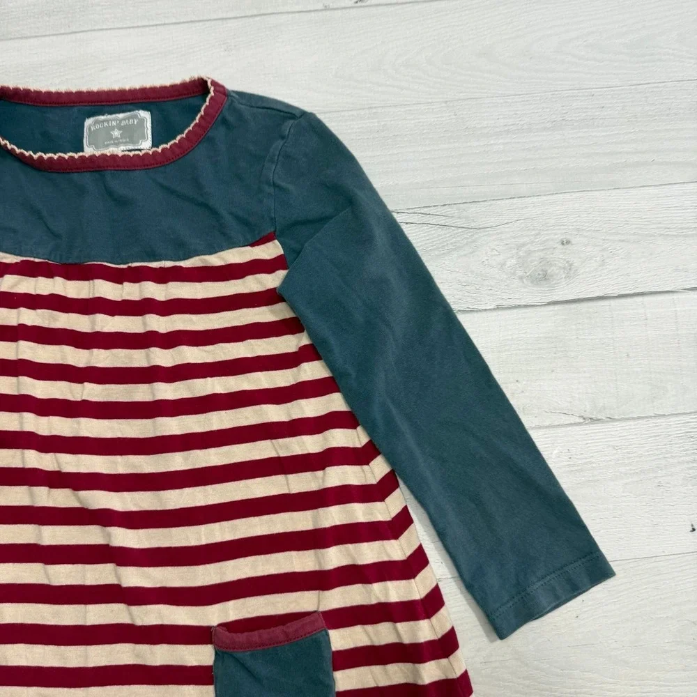 Rockin' Baby girls red‎ white blue cotton dress 4/5